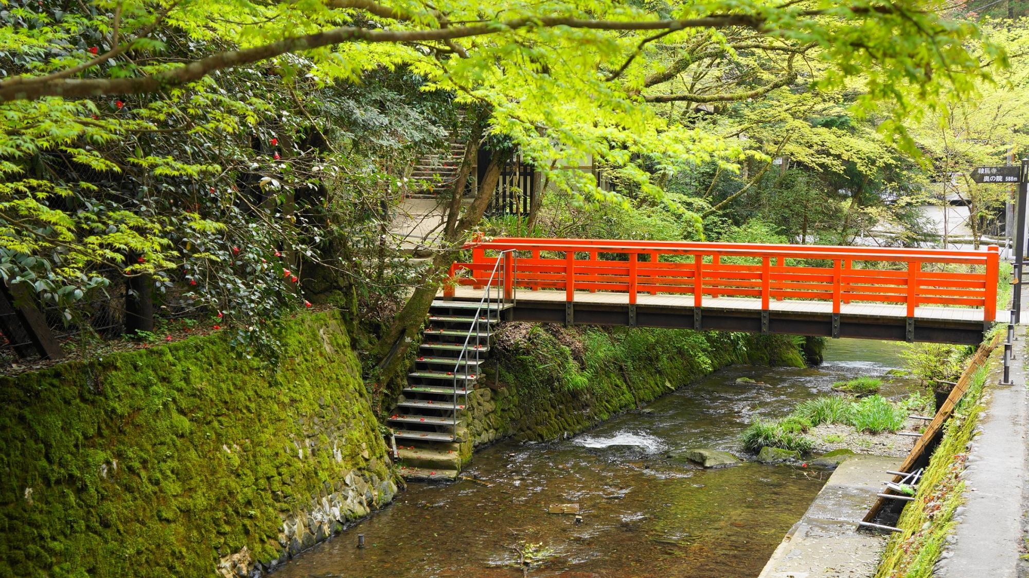 京都鞍馬寺の貴船神社へ続く奥の院橋