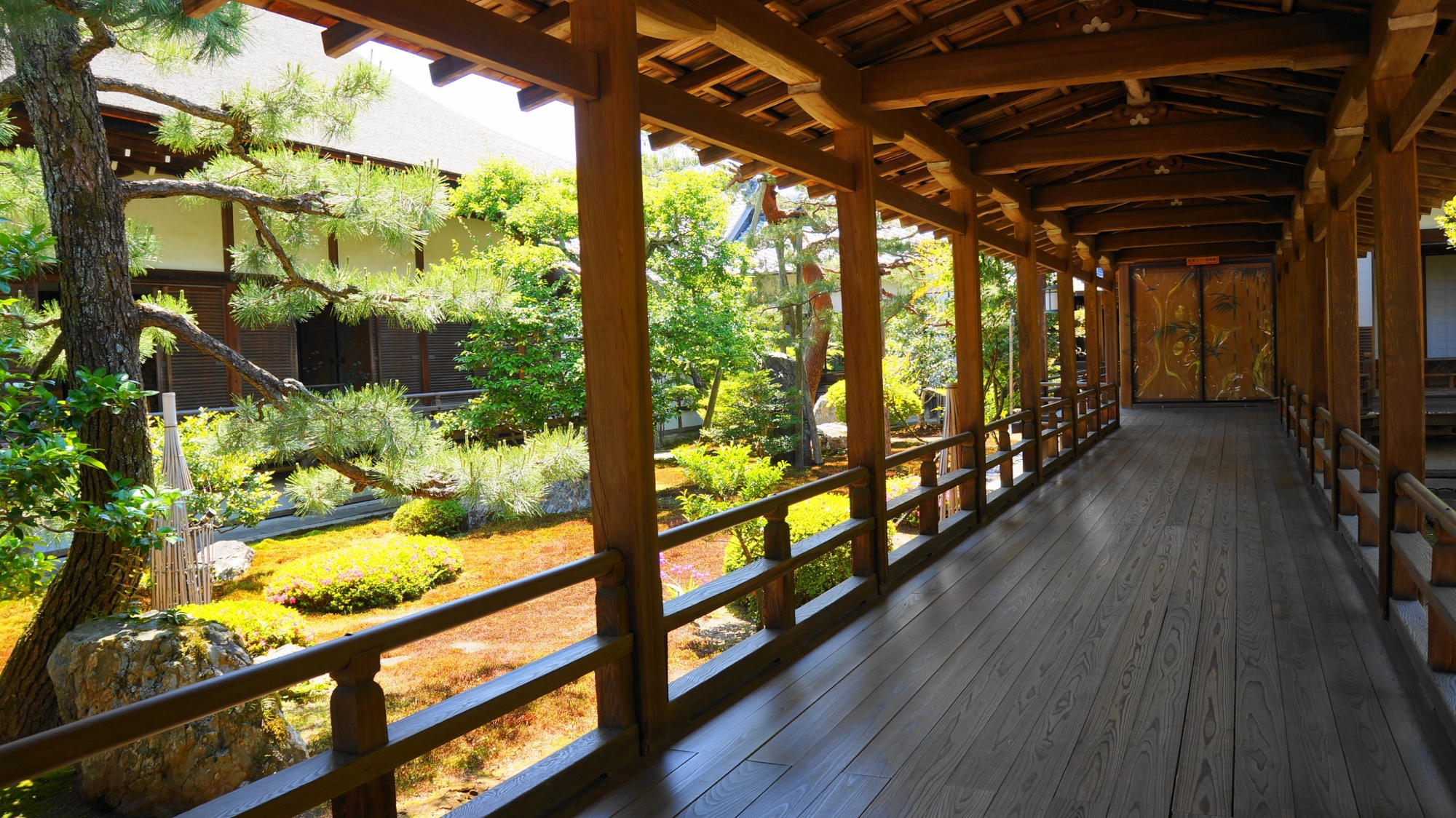 いろんな場所に繋がる大覚寺の風情ある回廊