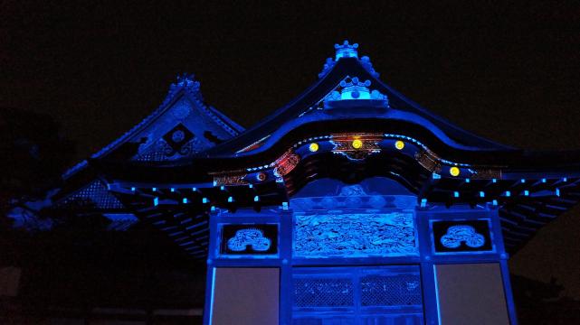 夏に行われる京の七夕の堀川会場の二条城二の丸御殿のプロジェクションマッピング 2013年8月8日