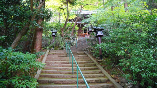 長楽寺の本堂前石段