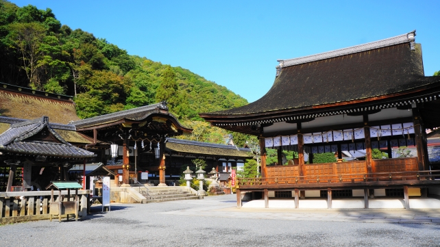 松尾大社　拝殿と本殿