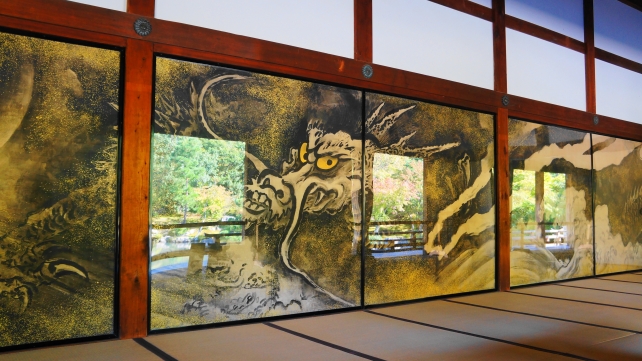 京都天龍寺の方丈「雲龍図」