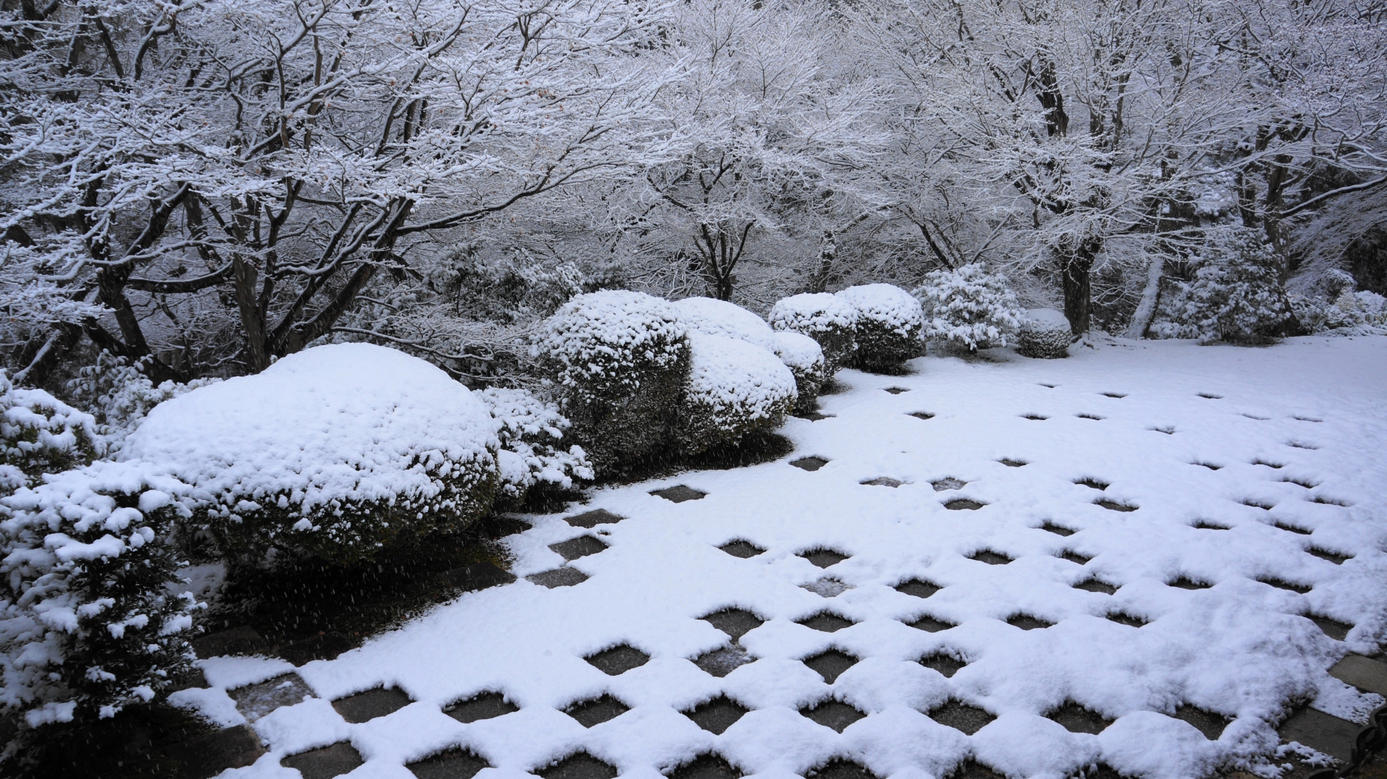 東福寺方丈庭園の素晴らしい雪景色