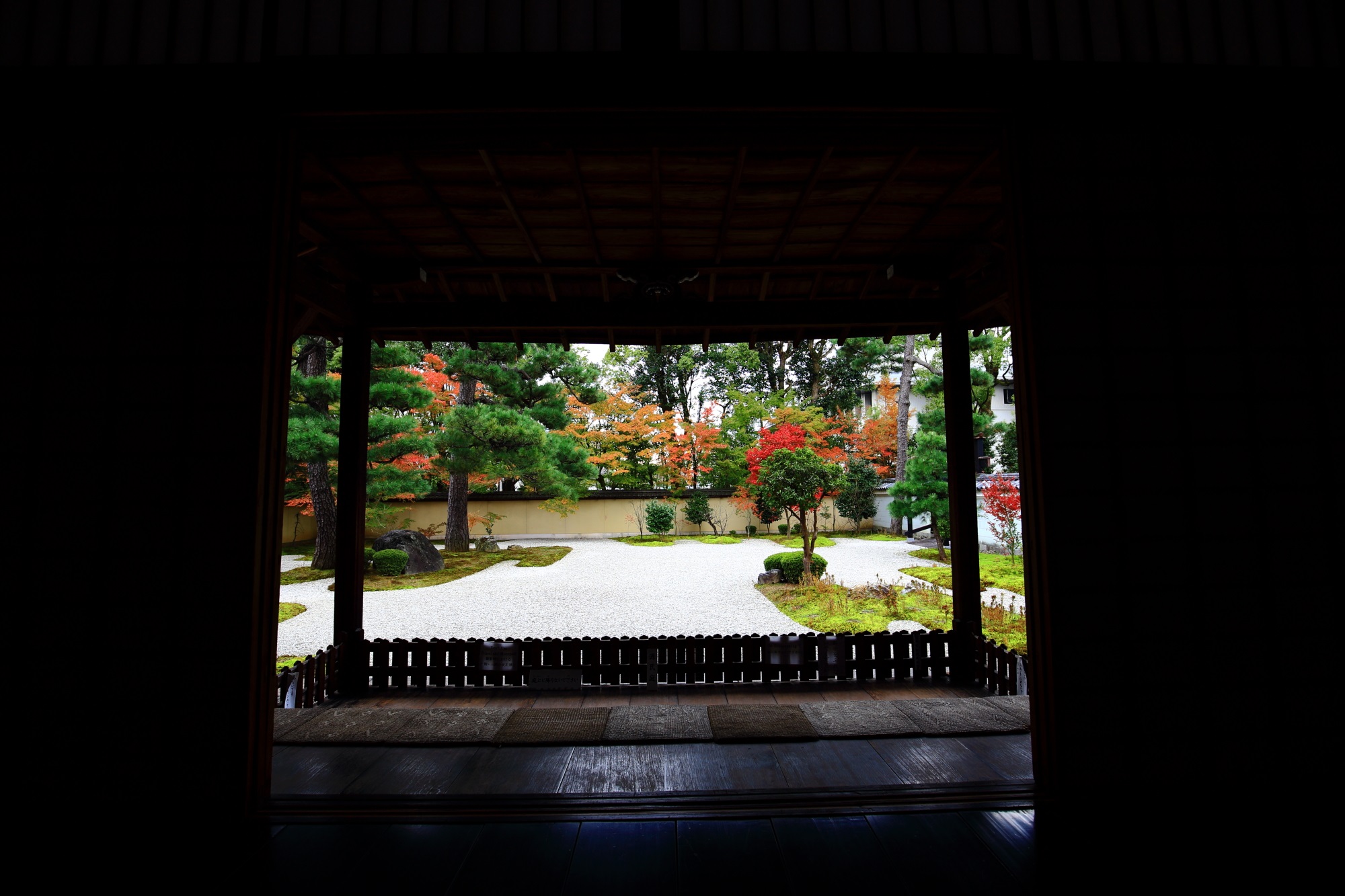 廬山寺の源氏庭の本堂から眺めた紅葉