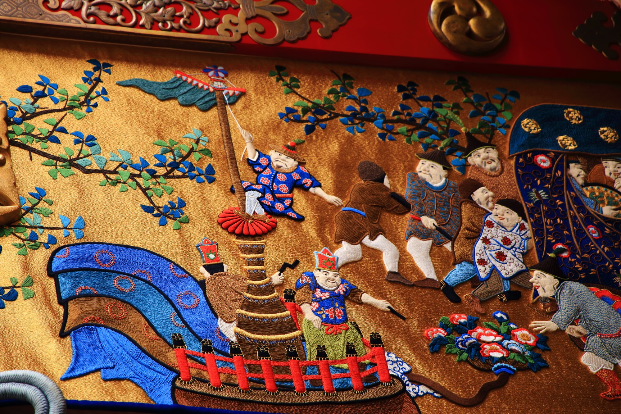 三大祭の祇園祭の北観音山の綺麗な刺繍