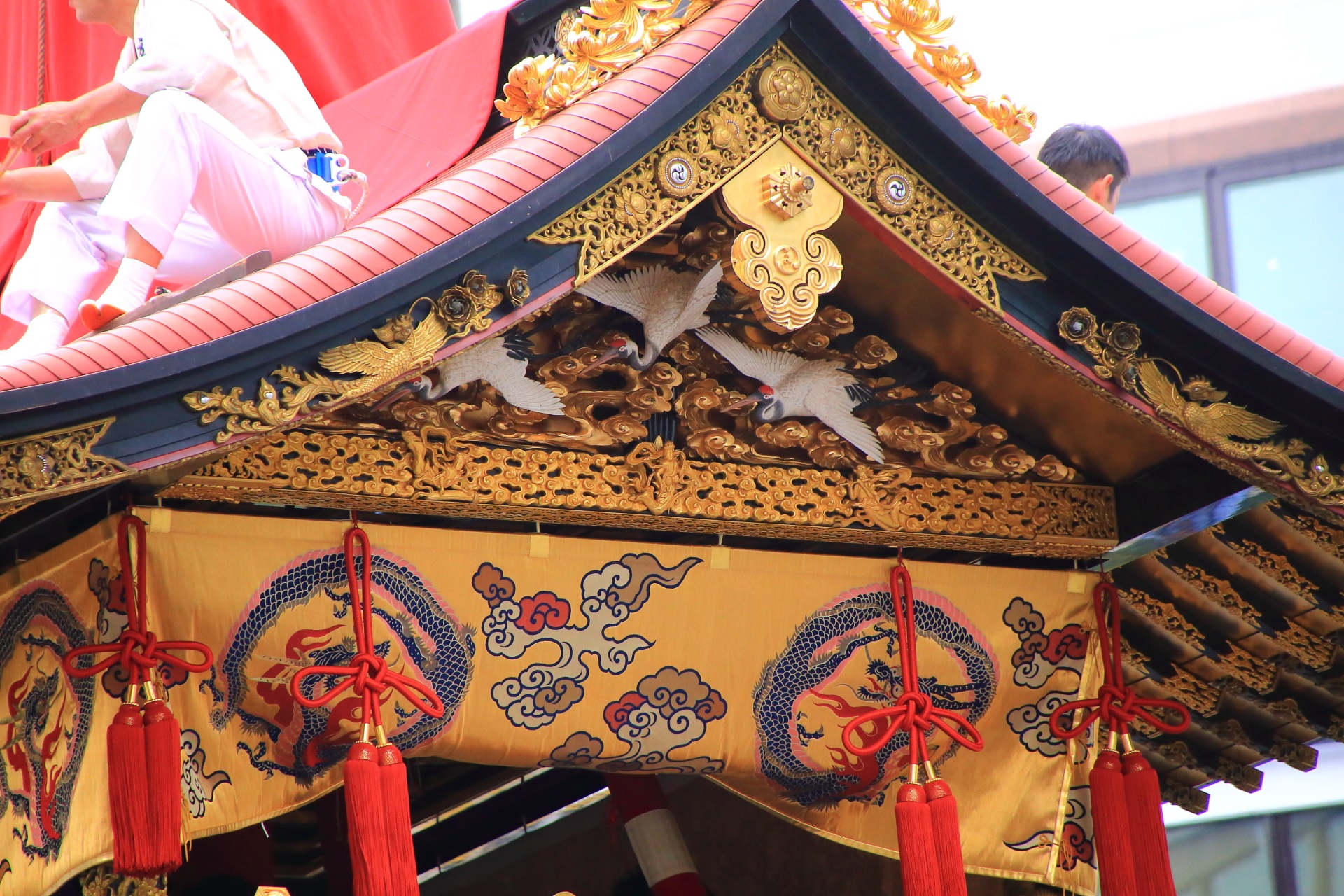 放下鉾の美しい鶴の装飾